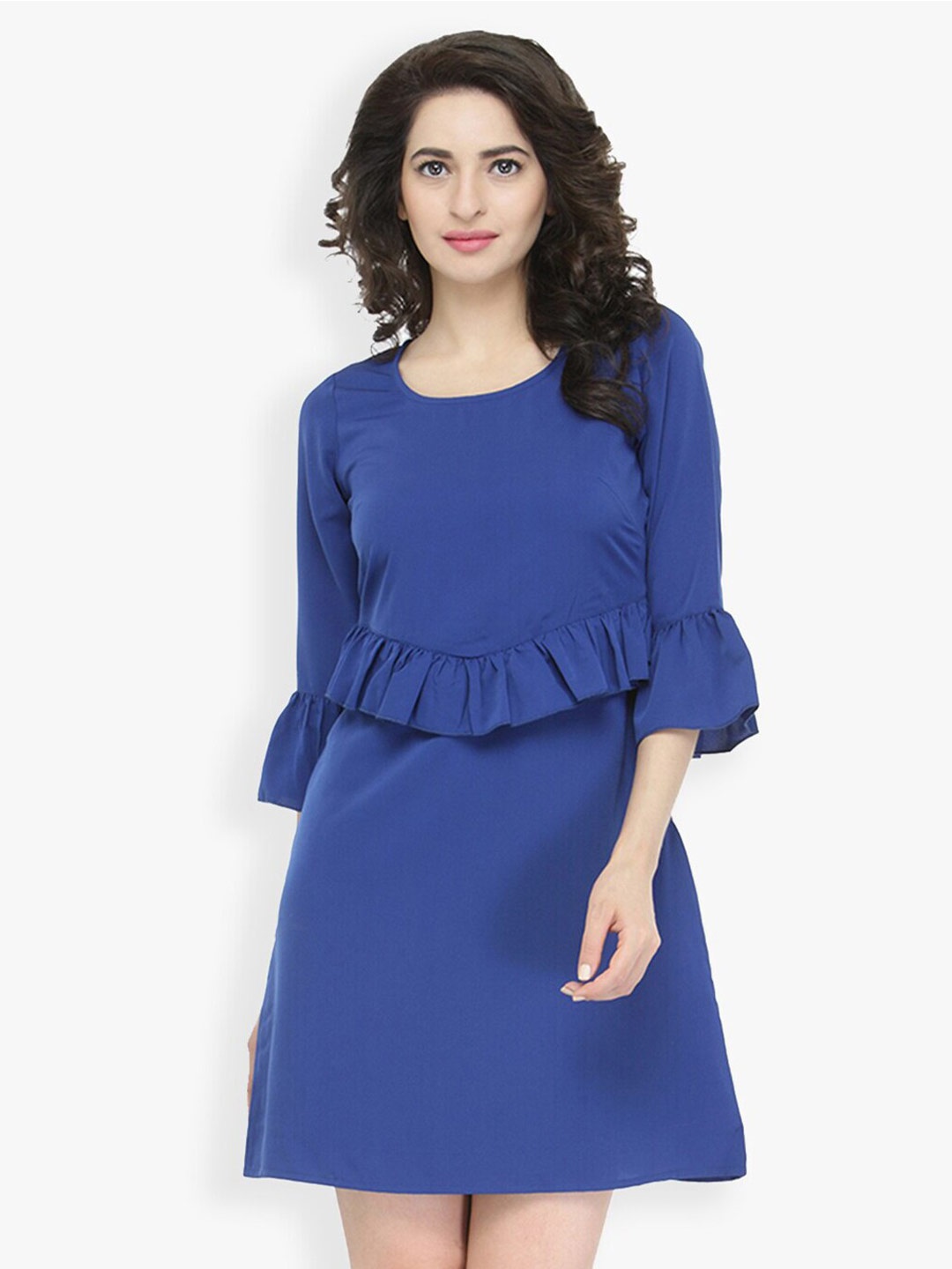 

Magnetic Designs Women Blue Crepe Peplum Dress