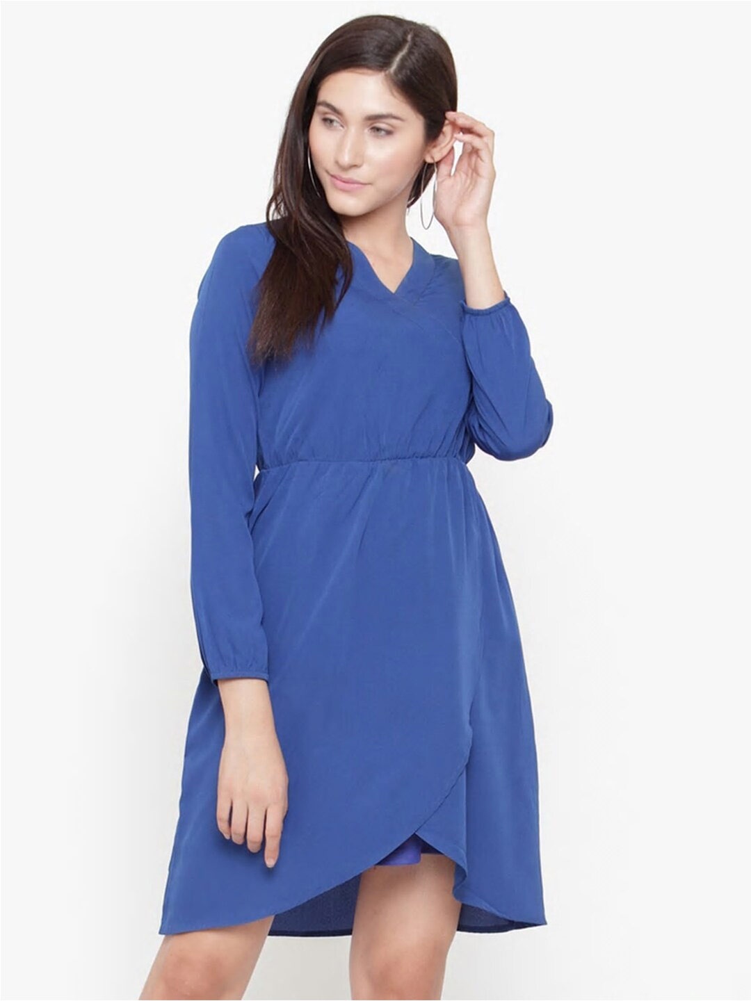 

Magnetic Designs Long Sleeves Crepe Dress, Blue