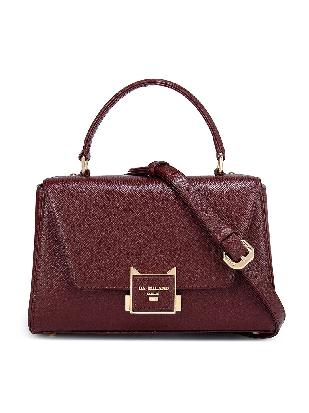 

Da Milano Brown Leather Structured Satchel