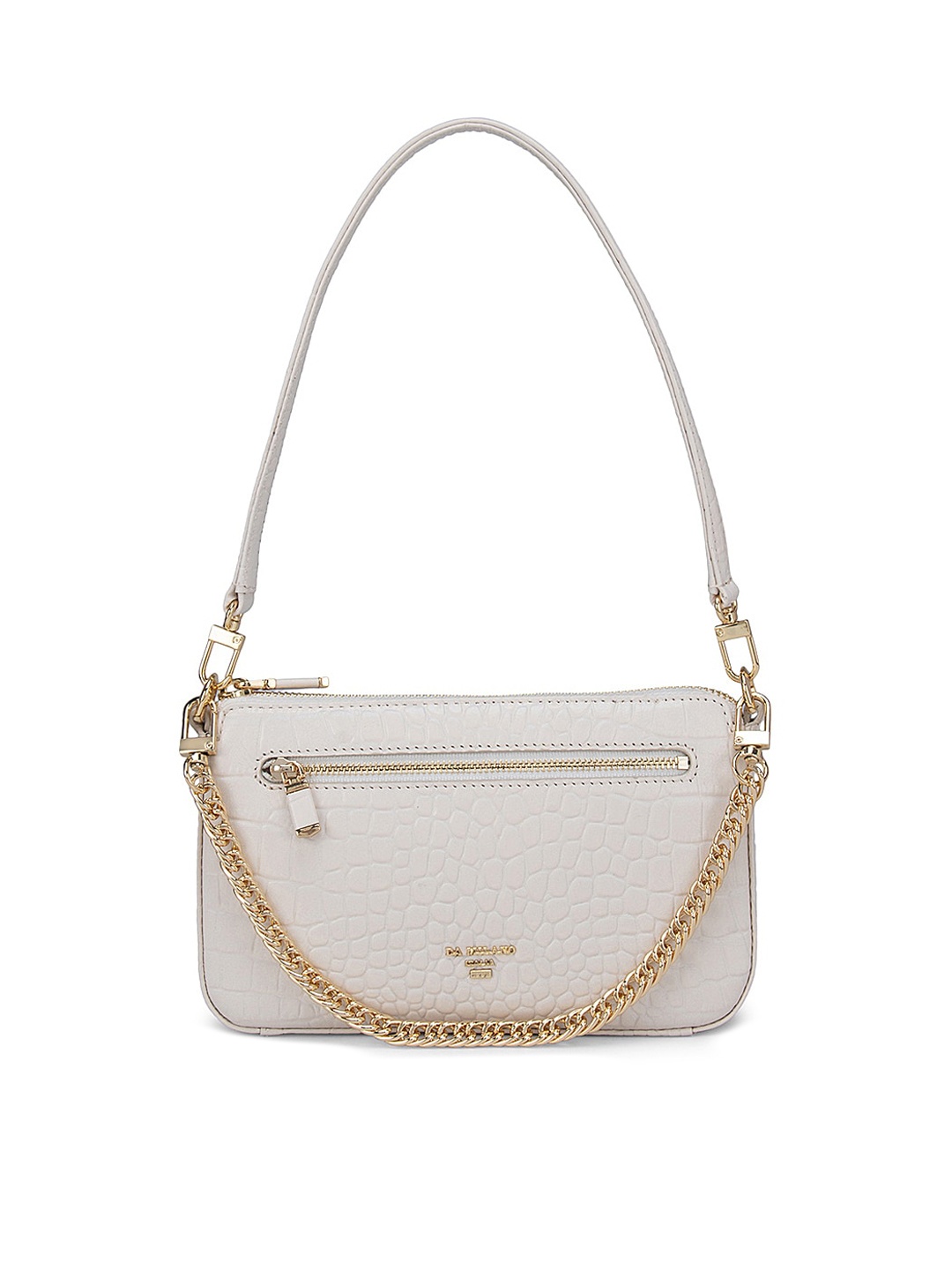 

Da Milano White Leather Structured Shoulder Bag