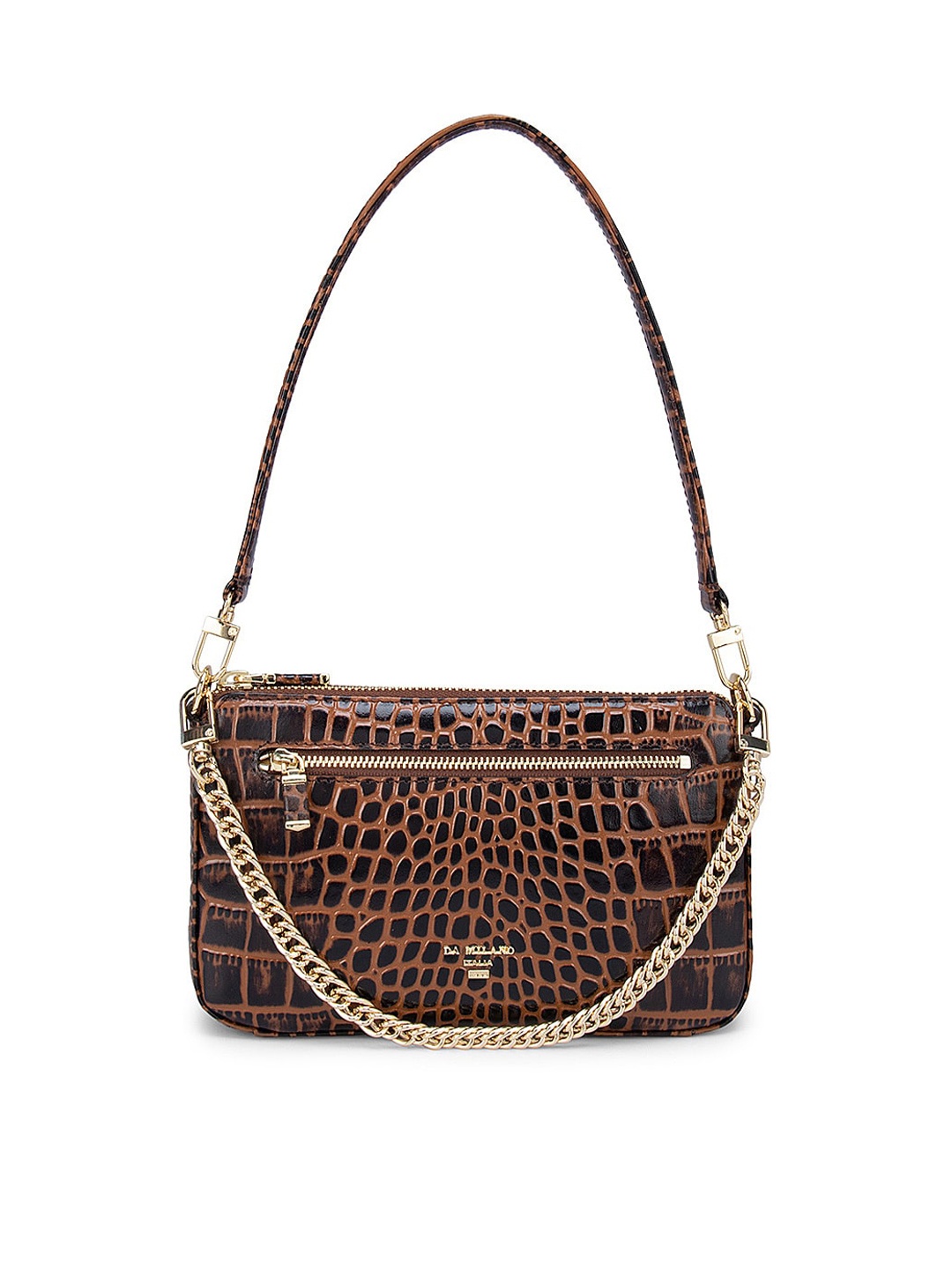 

Da Milano Brown Leather Structured Shoulder Bag