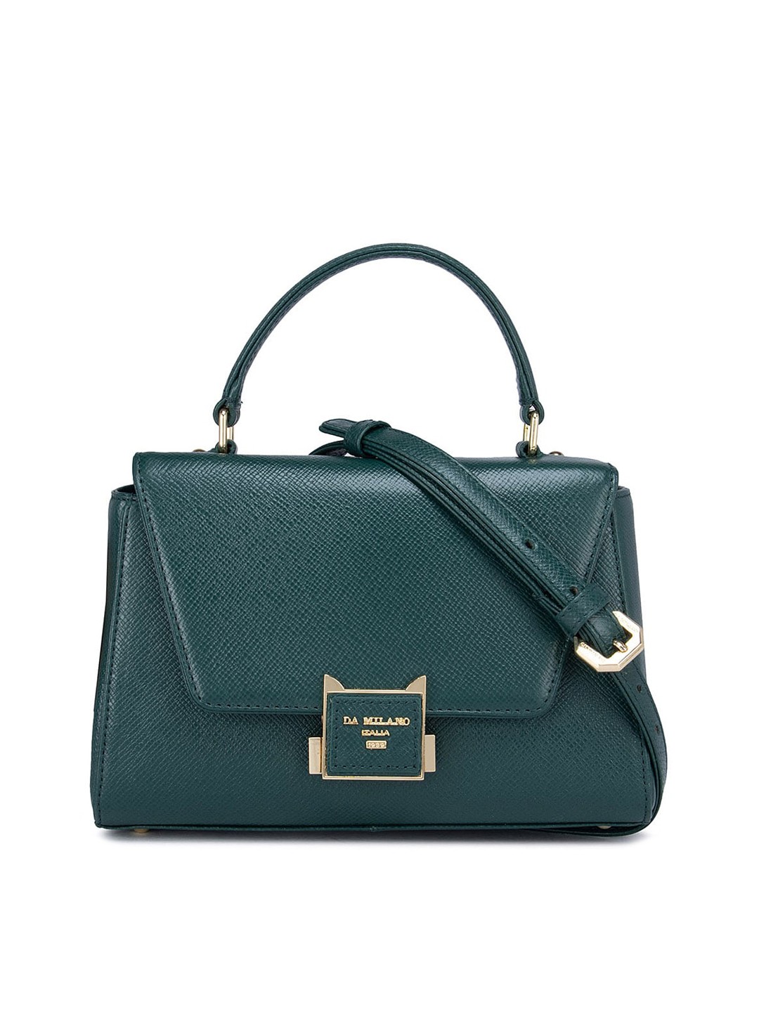

Da Milano Green Leather Structured Satchel