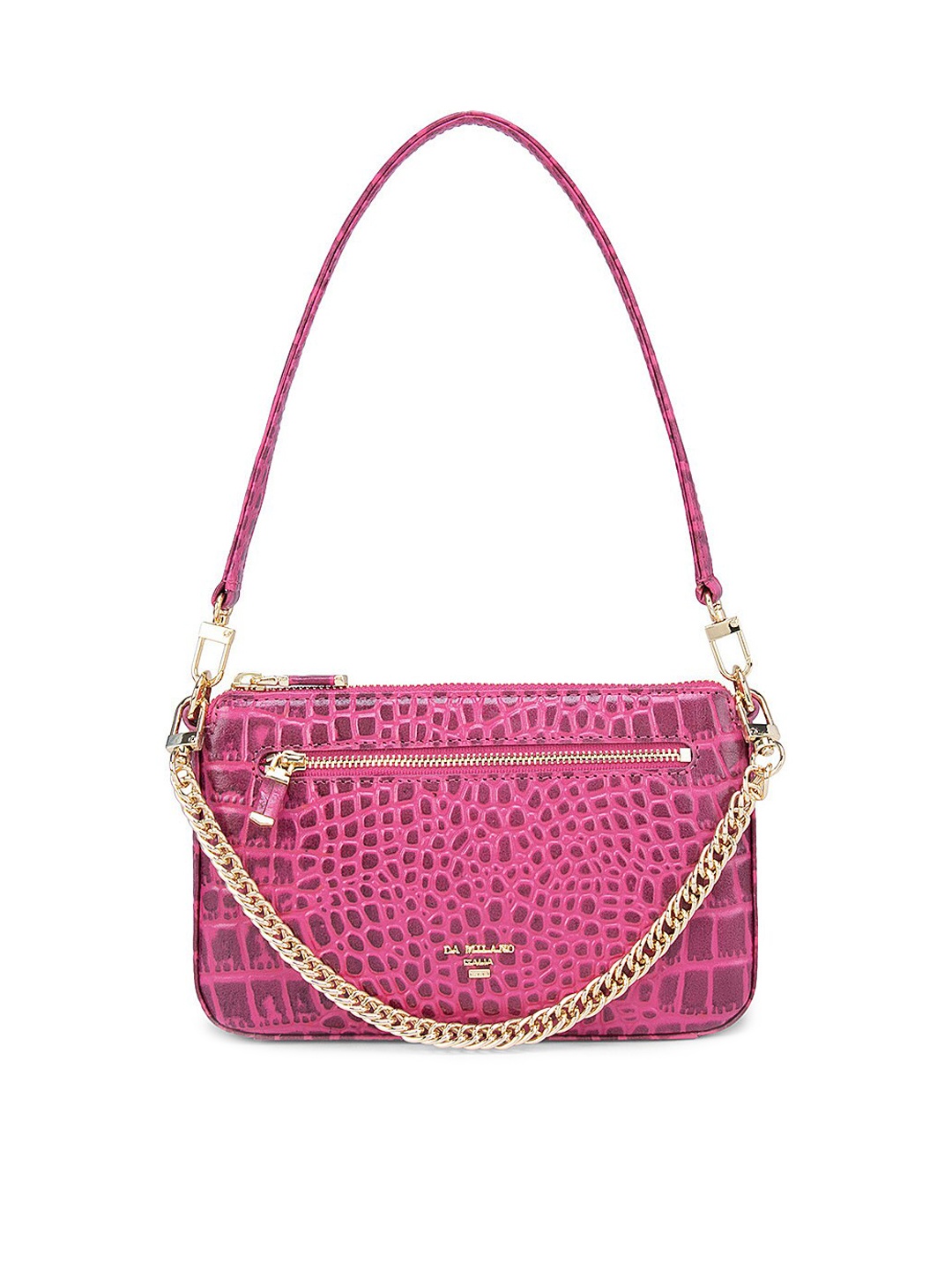 

Da Milano Pink Leather Structured Shoulder Bag
