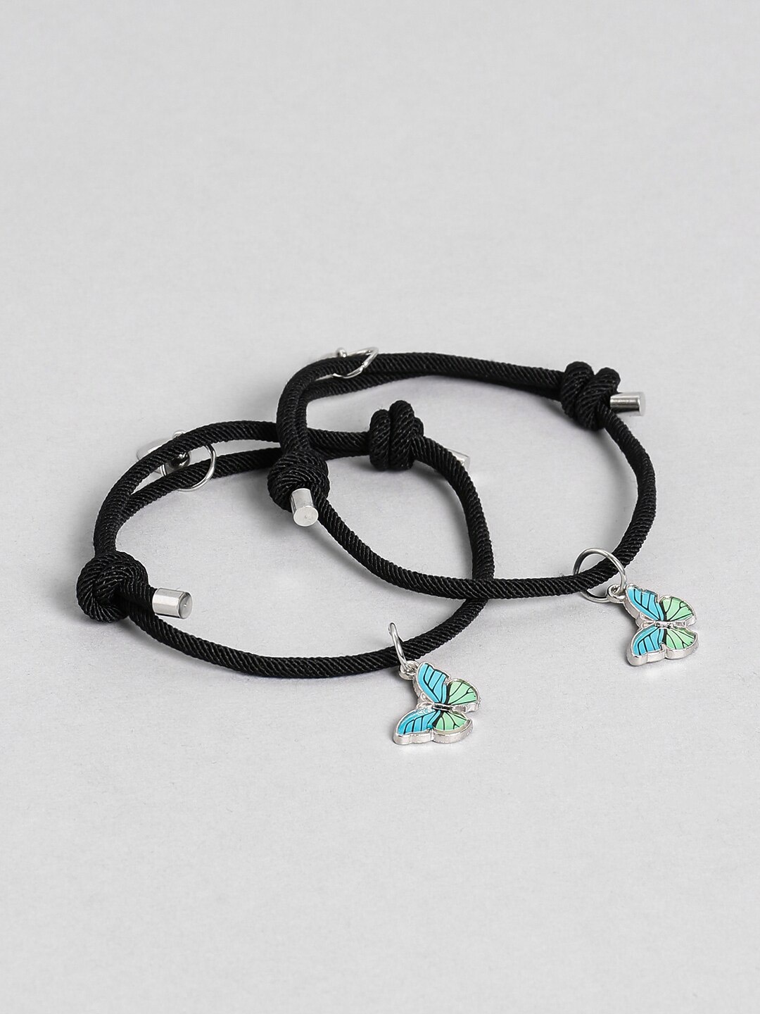 

EL REGALO Black & Blue Pack Of 2 Charm Bracelet