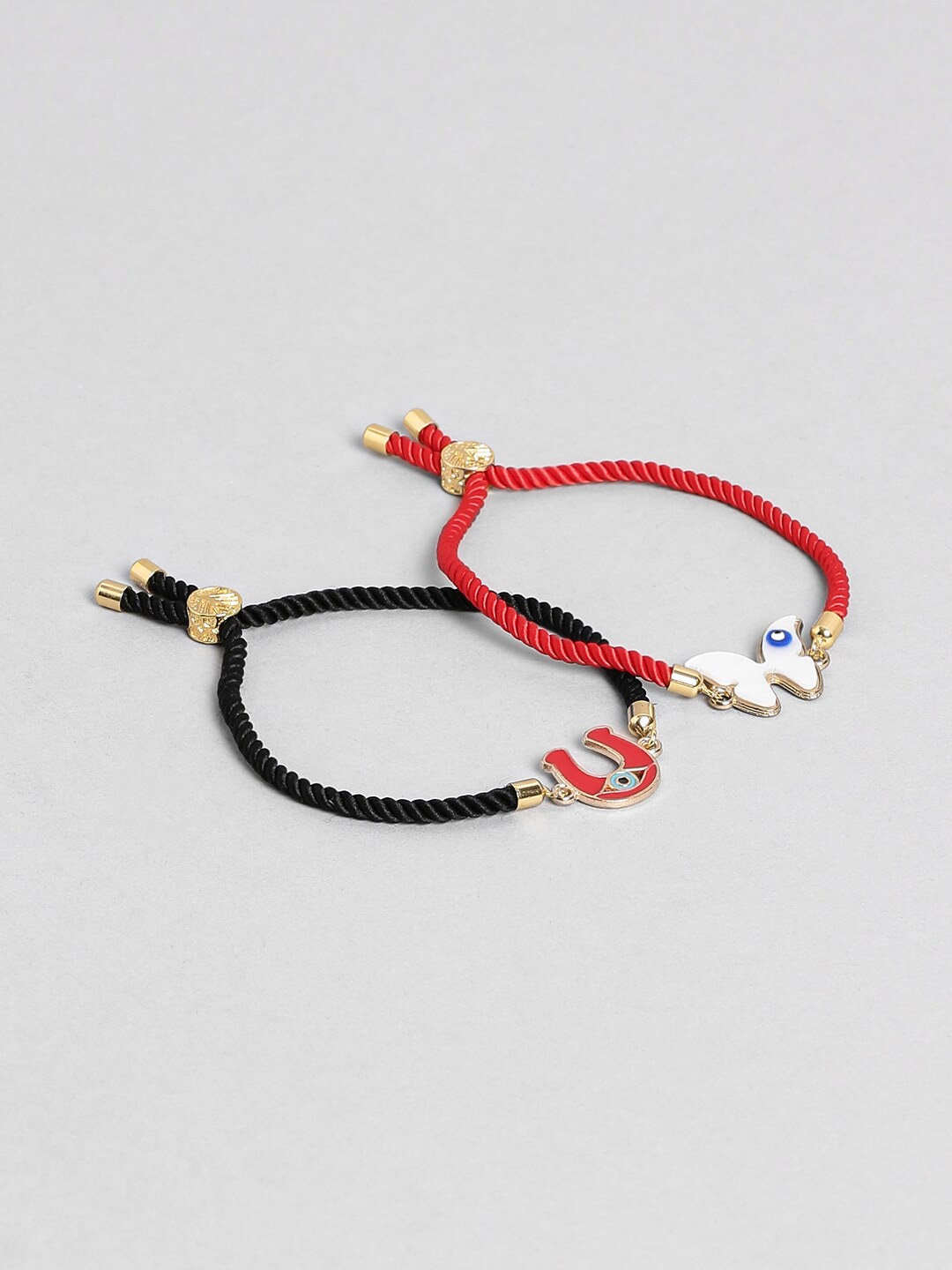 

EL REGALO Kids Black & Red Pack Of 2 Charm Bracelet