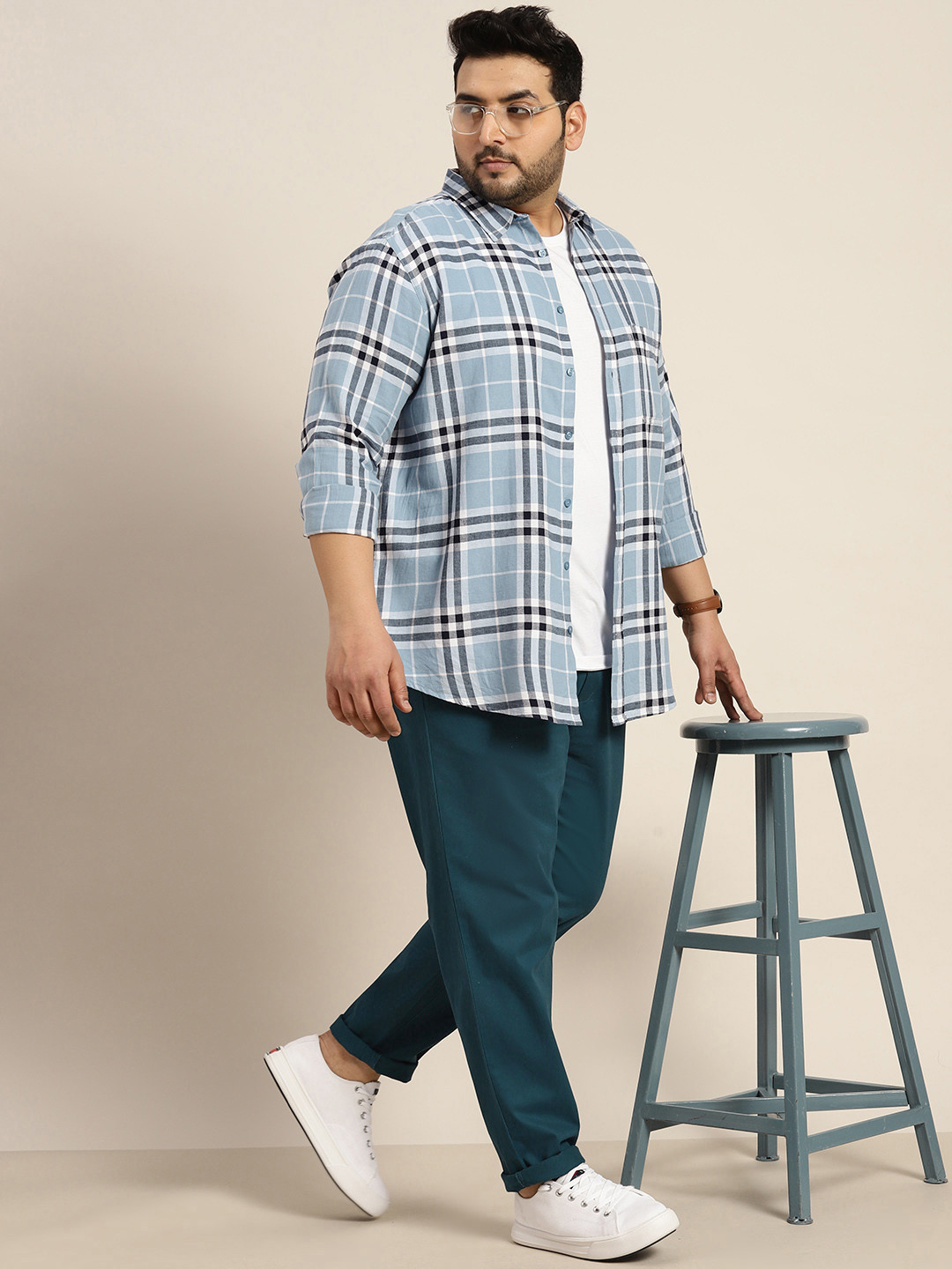 

Sztori Men Plus Size Solid Casual Knitted Trousers, Teal