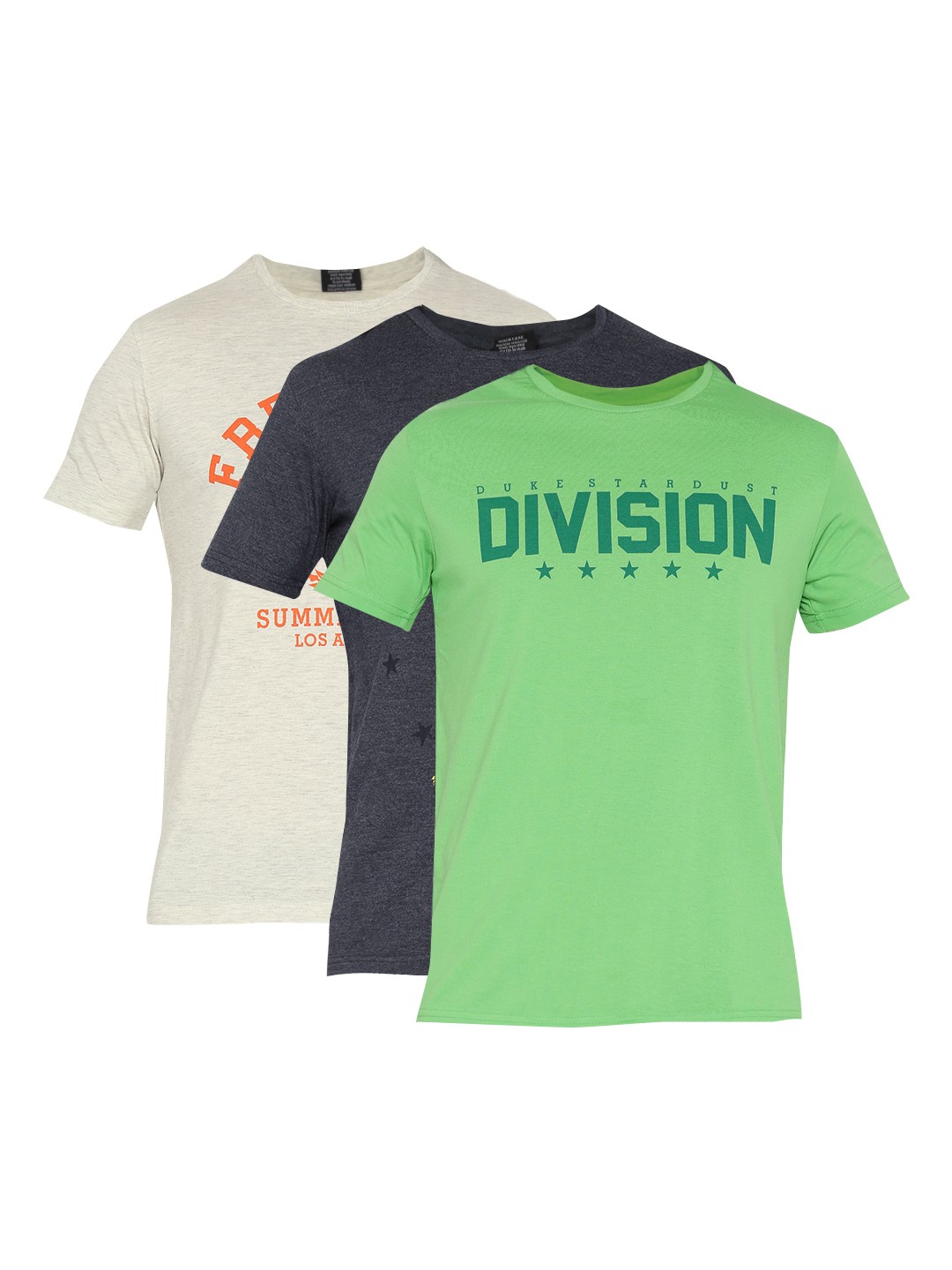 

Duke Pack of 3 Printed Round Neck T-shirts, Green