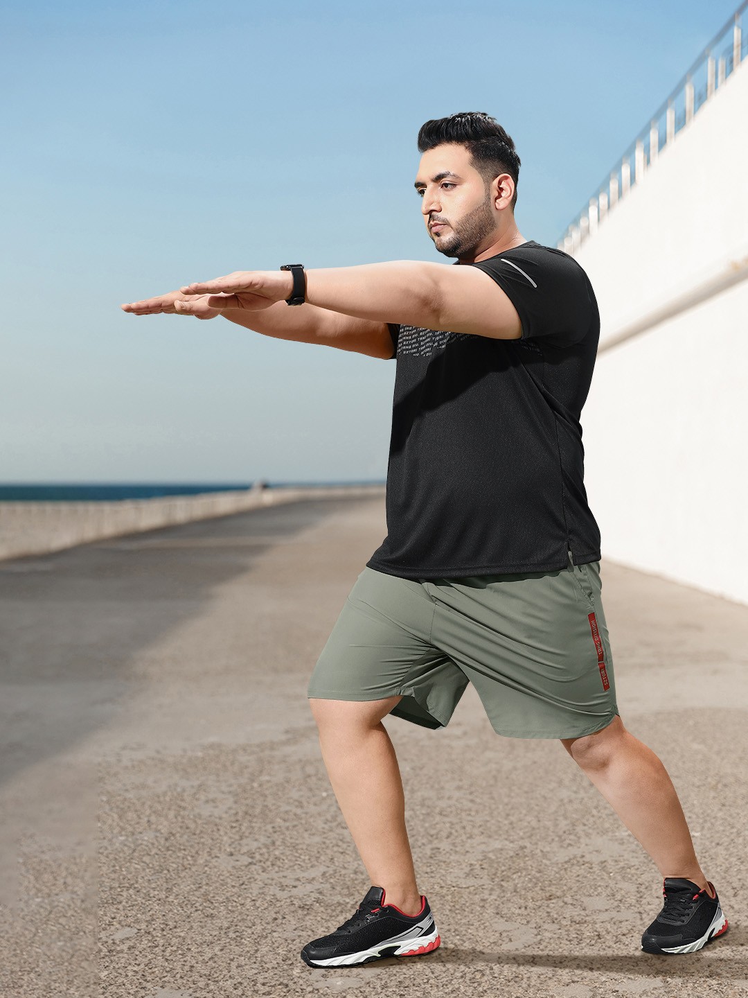

Sztori Men Plus Size Quick Dry Regular Fit Sports Shorts, Grey