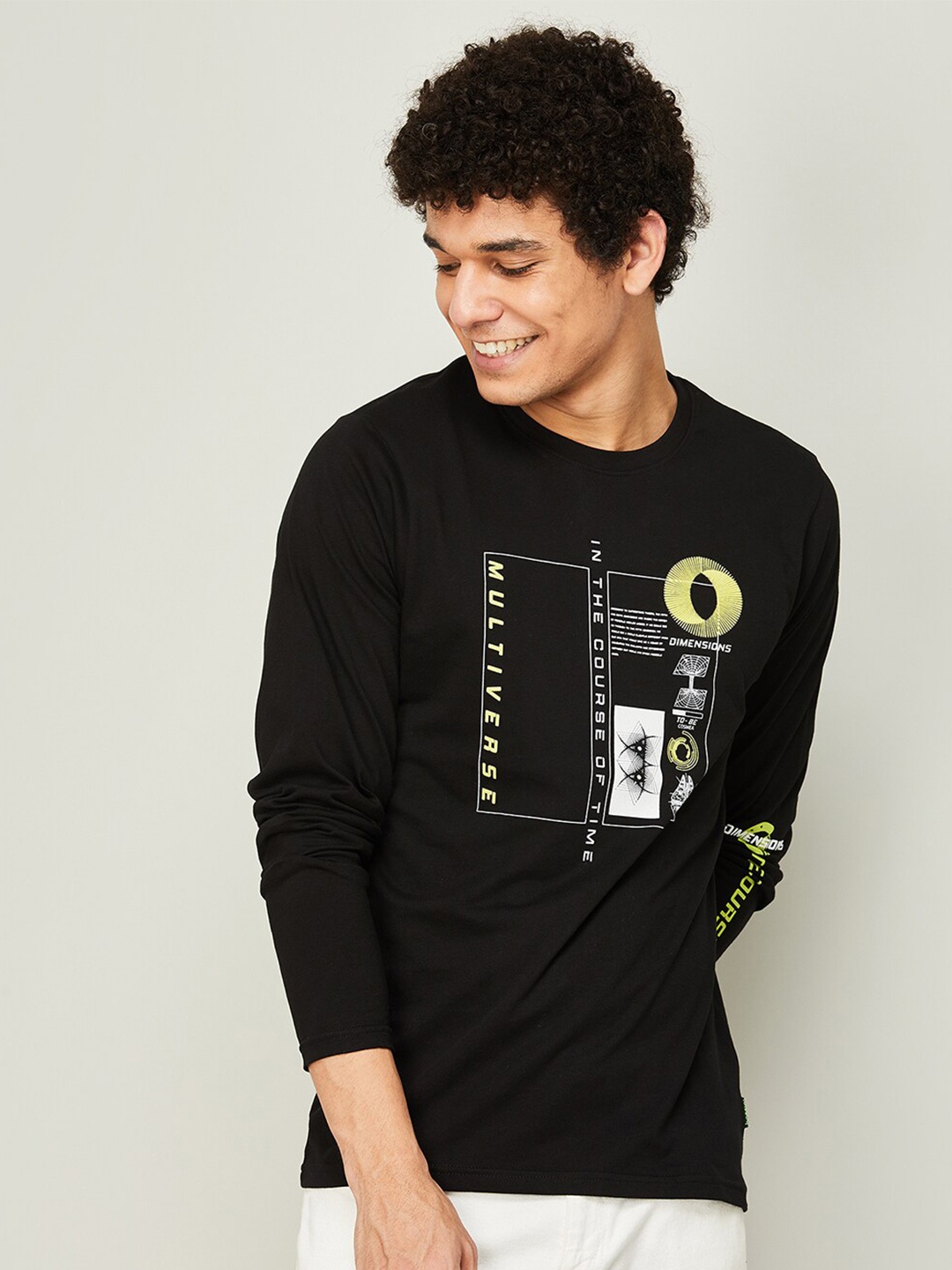 

Bossini Men Black Typography Printed Cotton T-shirt