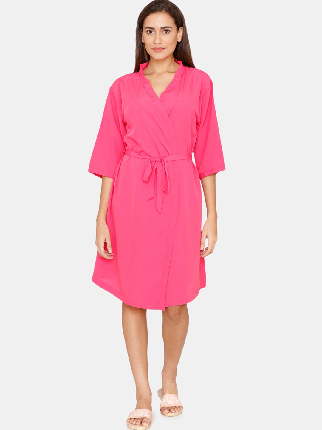 

Coucou by Zivame Women Pink Solid Cover-up Dress