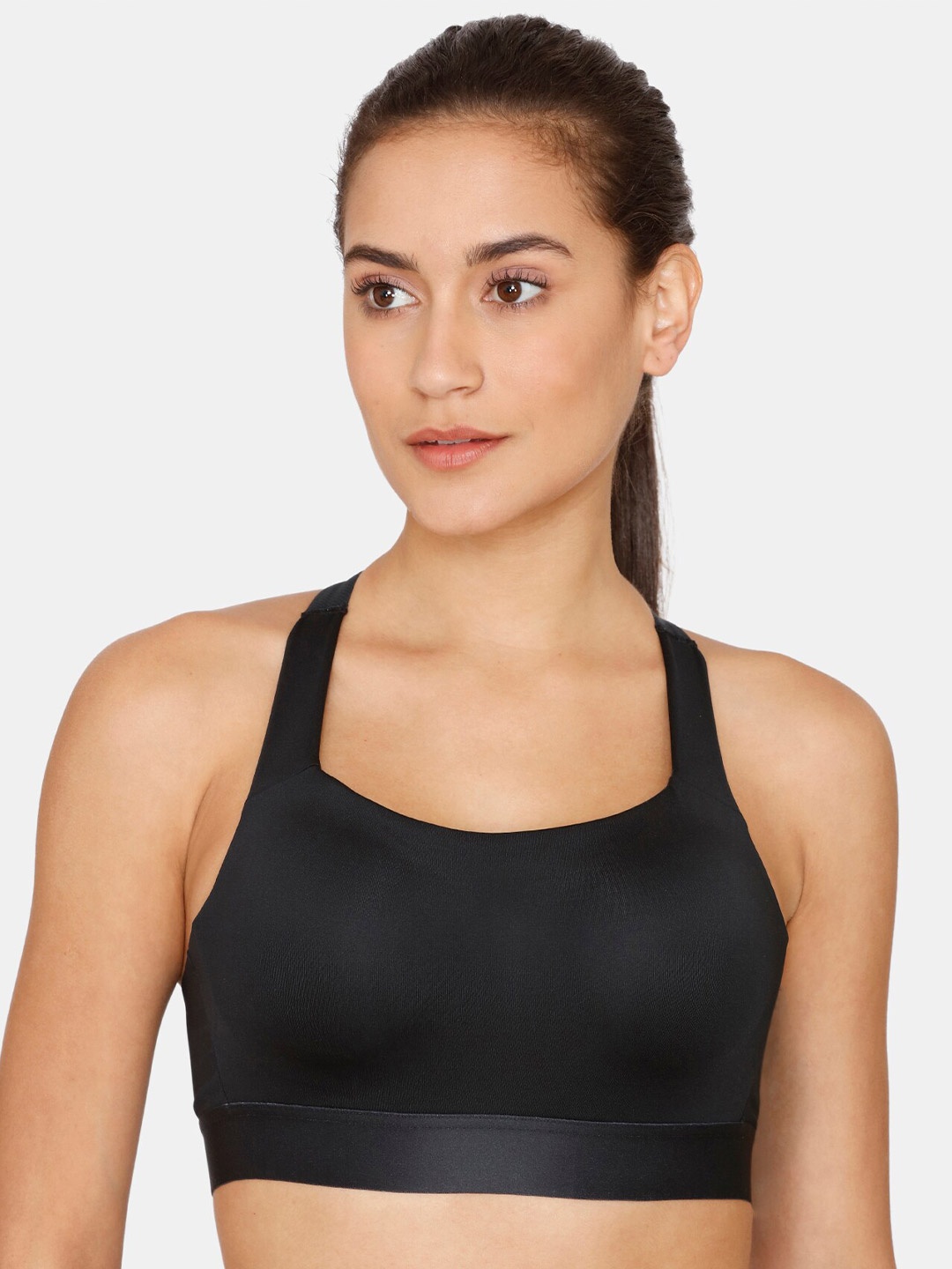 

Zelocity by Zivame Black Lightly Padded Sports Bra