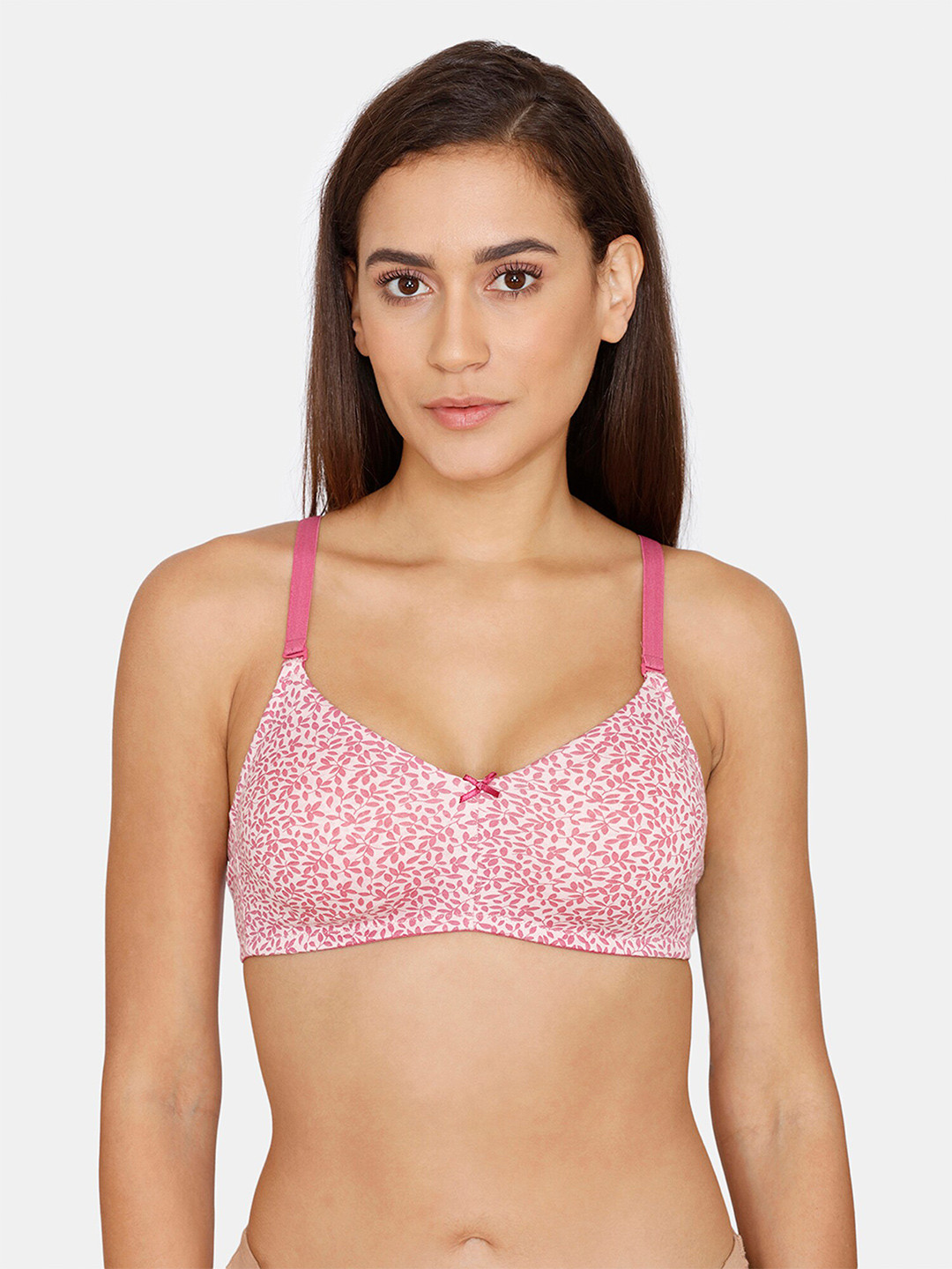 

Rosaline by Zivame Pink & White Floral Super Support Bra