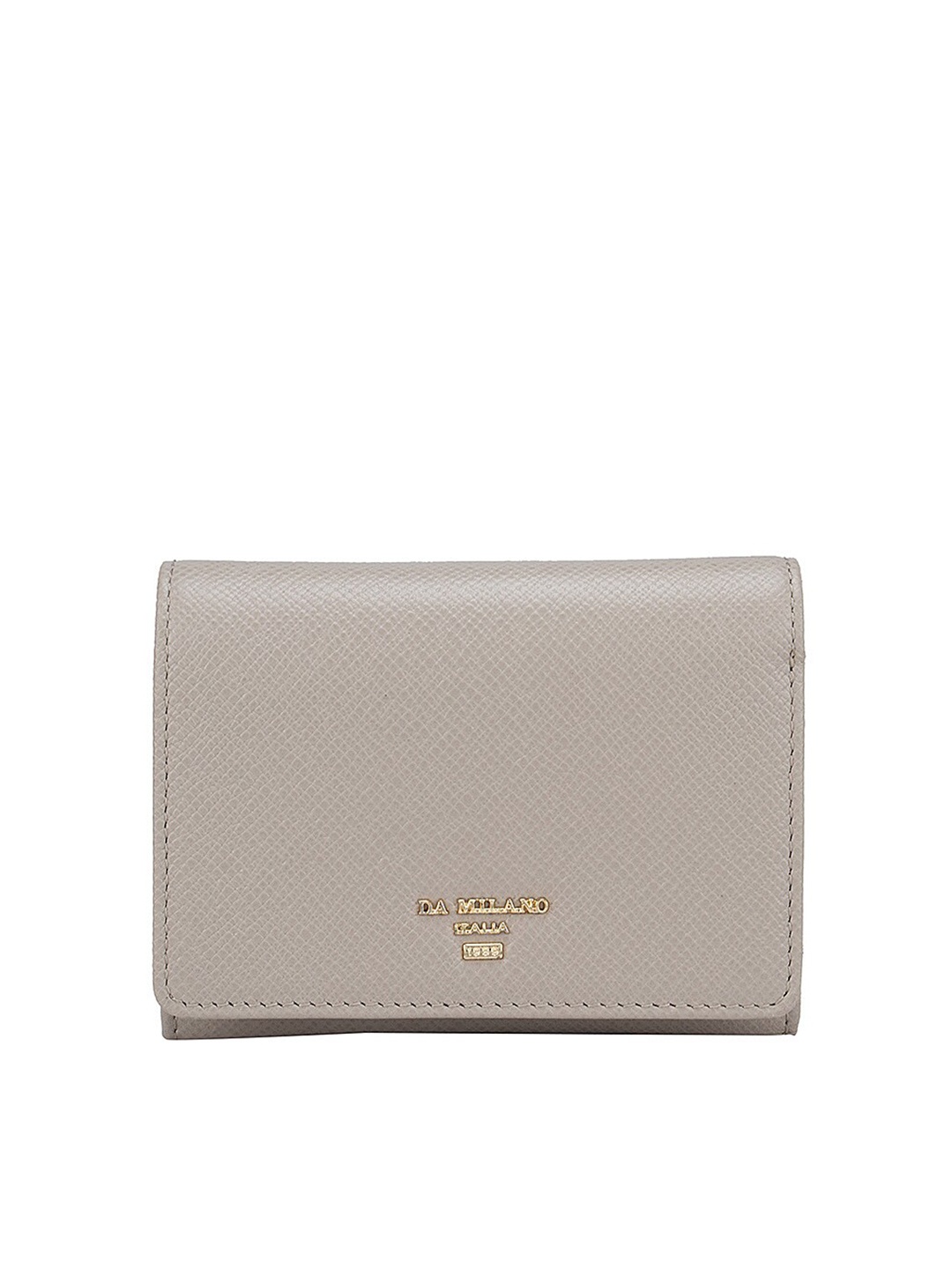 

Da Milano Women Beige Textured Leather Two Fold Wallet
