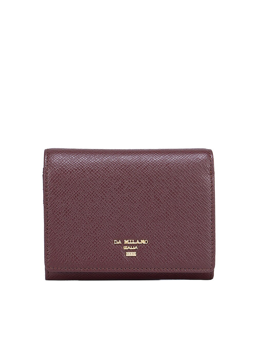 

Da Milano Women Burgundy Textured Leather Two Fold Wallet