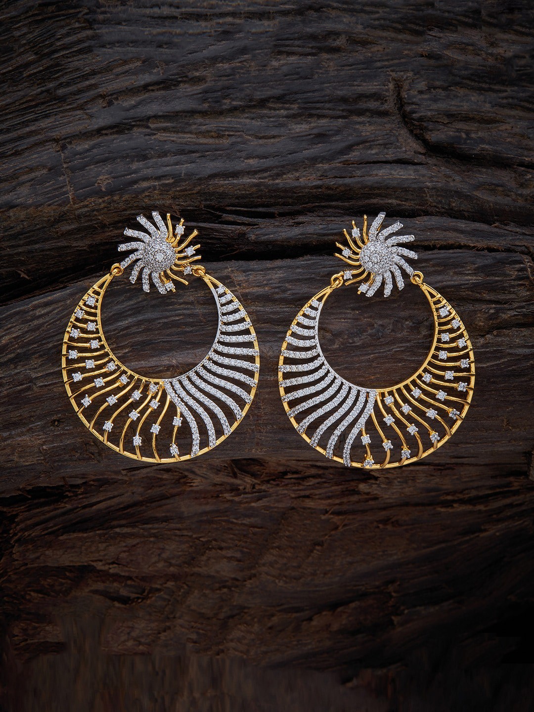 

Kushal's Fashion Jewellery White & Gold Plated Crescent Shaped Drop Earrings