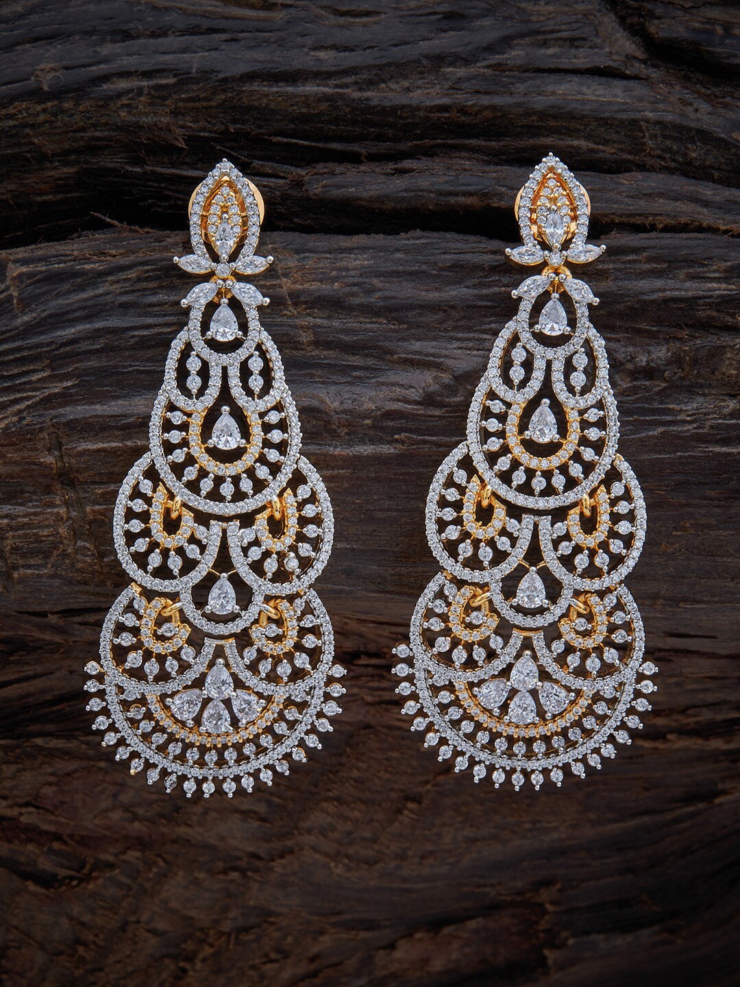 

Kushal's Fashion Jewellery Gold Plating White Contemporary Chandbalis Earrings