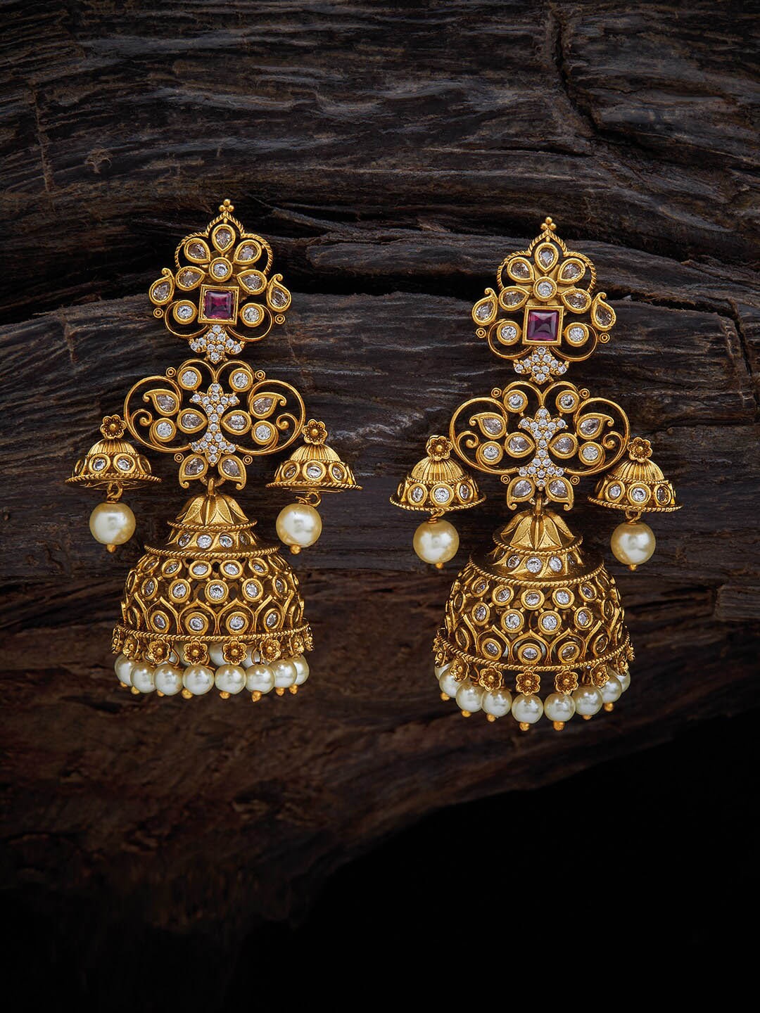 

Kushal's Fashion Jewellery Green Classic Jhumkas Earrings