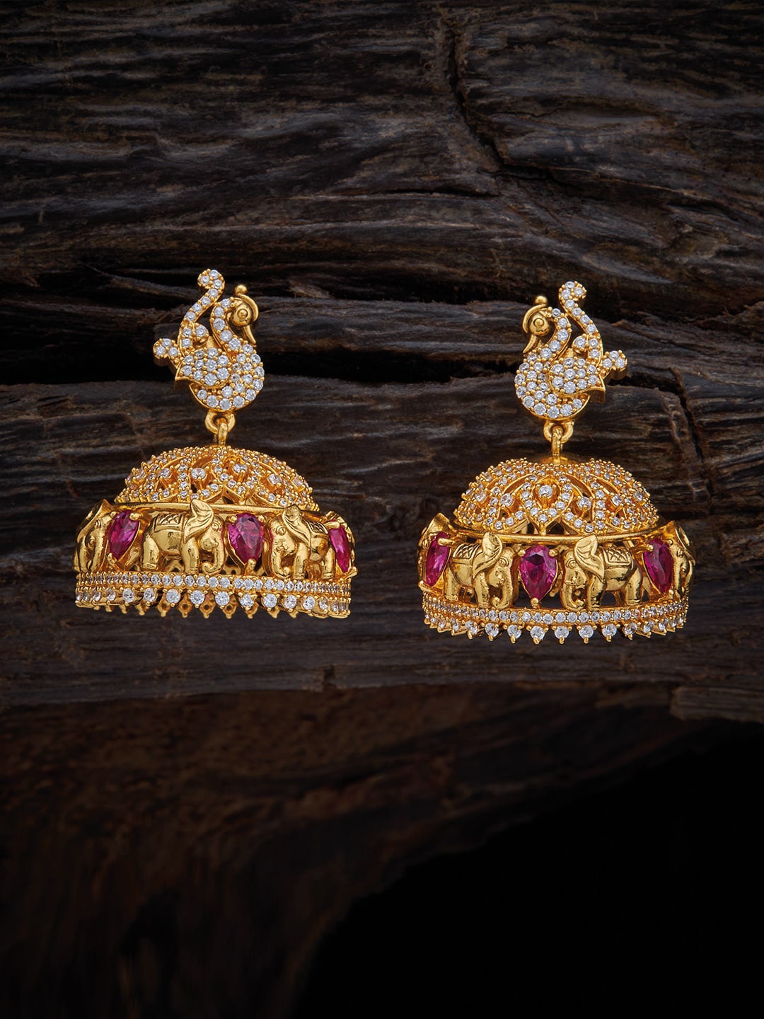 

Kushal's Fashion Jewellery Green Dome Shaped Jhumkas Earrings
