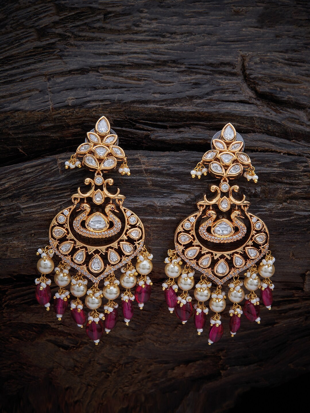 

Kushal's Fashion Jewellery Green Crescent Shaped Chandbalis Earrings