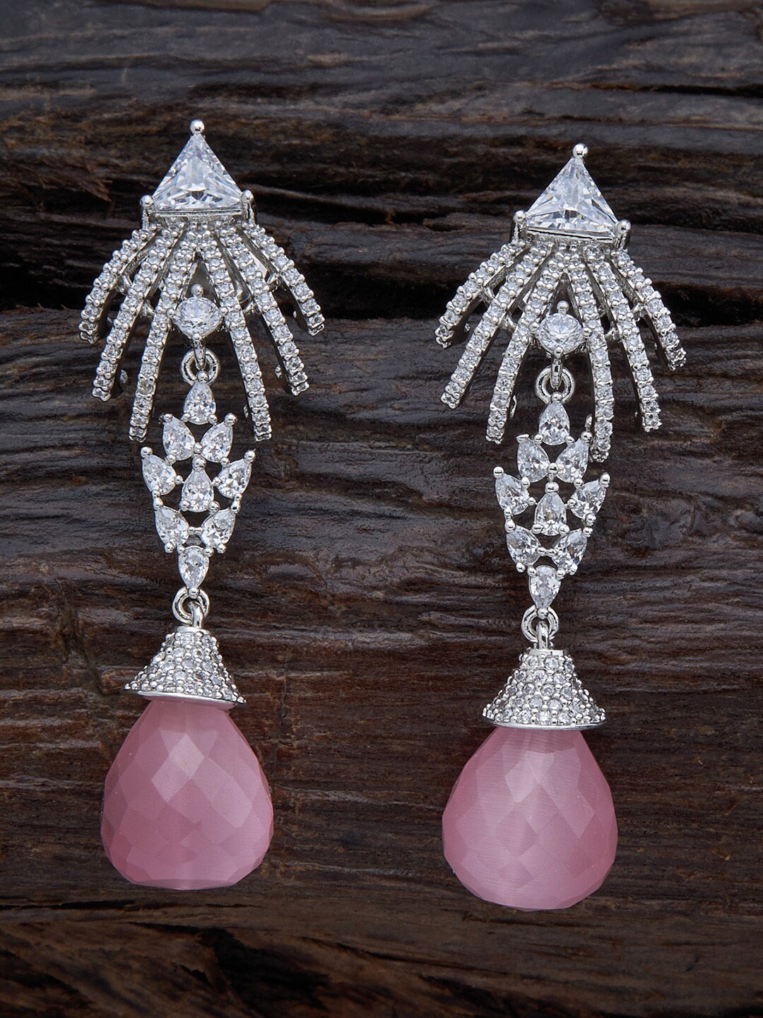 

Kushal's Fashion Jewellery Pink Contemporary Drop Earrings