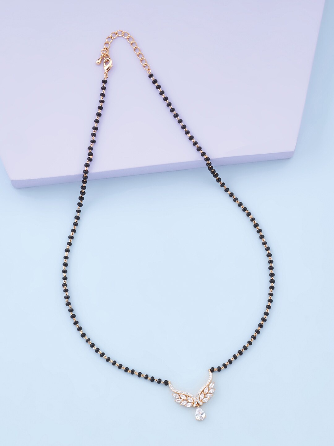 

Kushal's Fashion Jewellery Stone-Studded & Beaded Mangalsutra, Gold