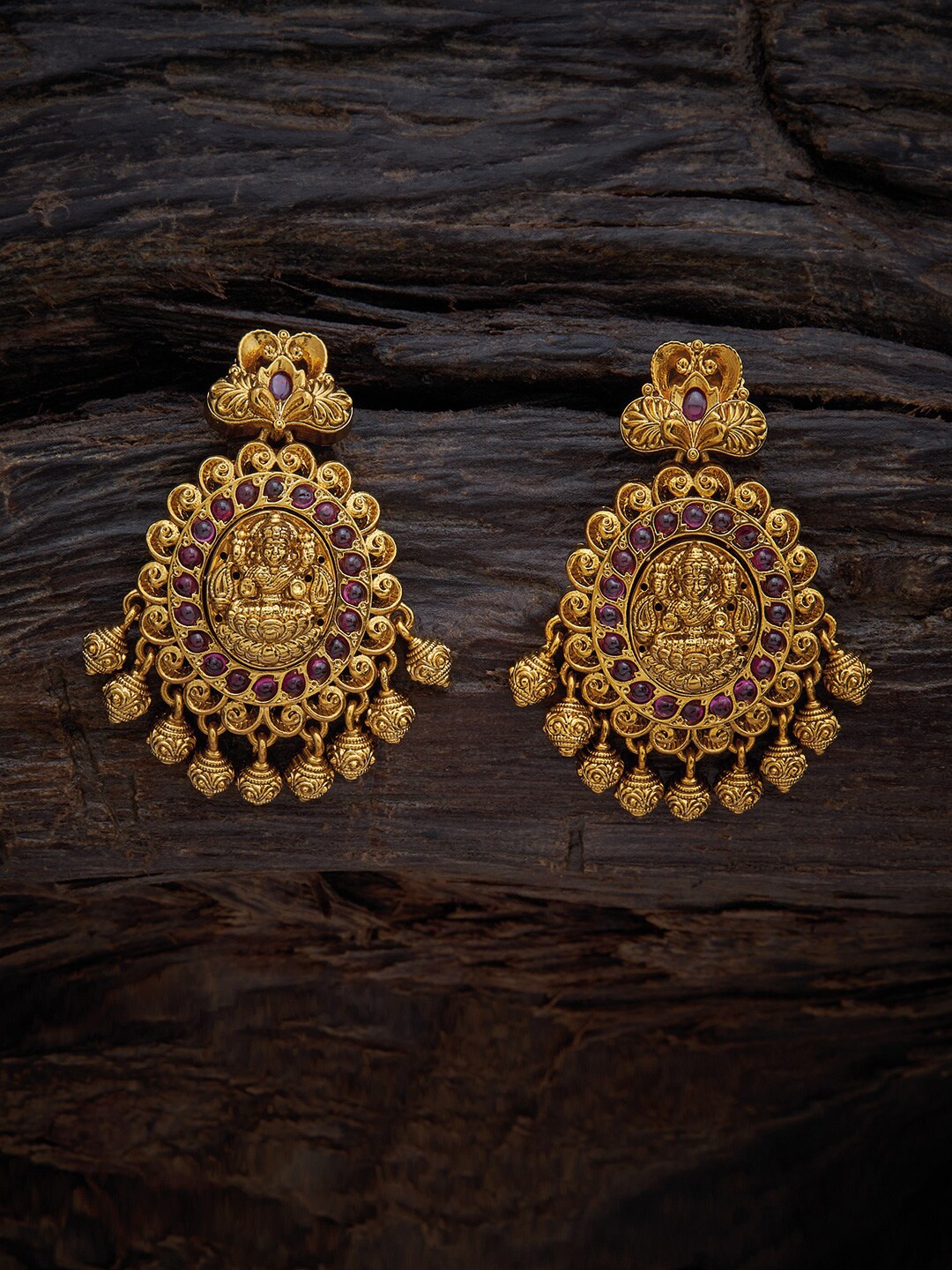 

Kushal's Fashion Jewellery Gold-Plated & Red Classic Drop Earrings