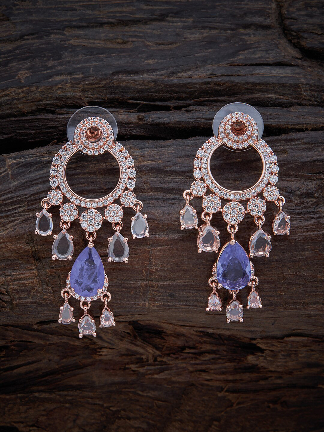 

Kushal's Lavender & Rose Gold Rose Gold Plated Stud Earrings