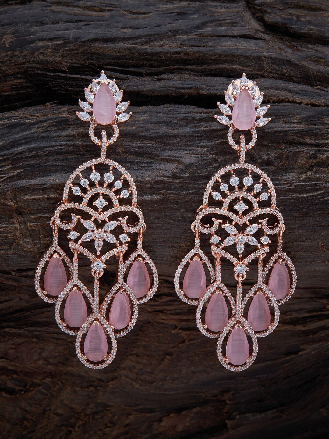 

Kushal's Fashion Jewellery Teardrop Shaped Drop Earrings, Pink
