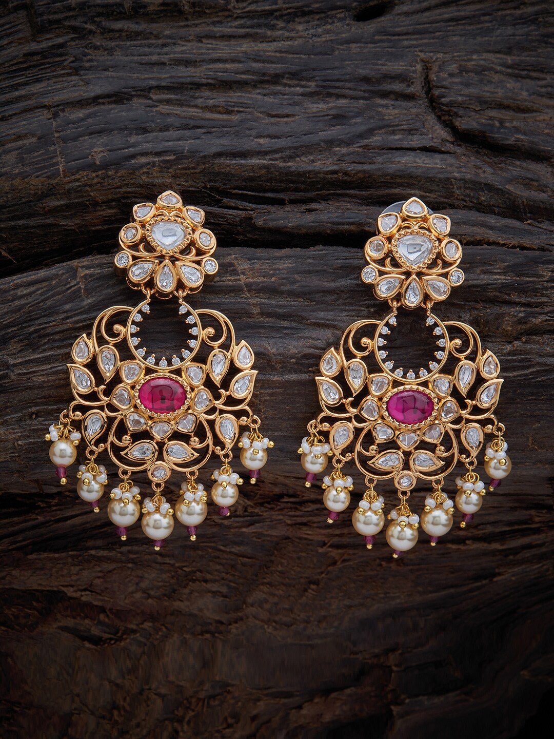 

Kushal's Fashion Jewellery Floral Drop Earrings, Gold