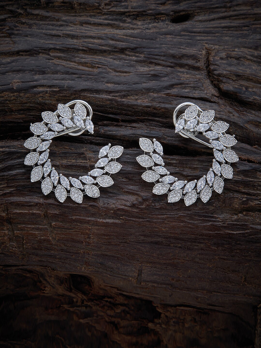 

Kushal's Fashion Jewellery Women White Leaf Shaped Drop Earrings