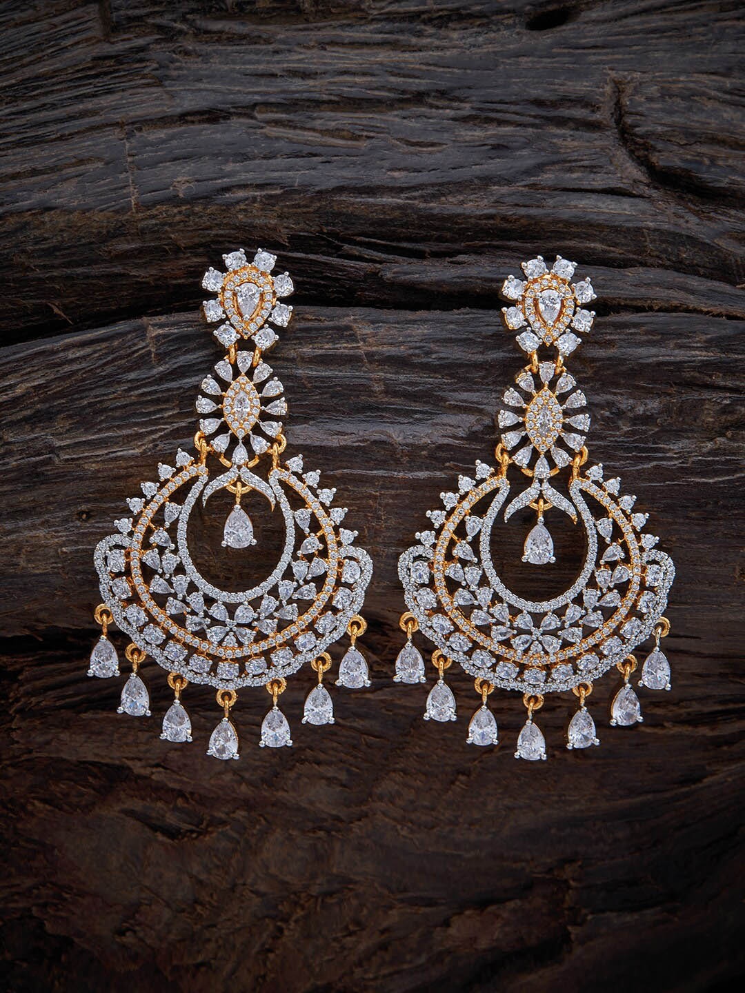 

Kushal's Fashion Jewellery White Crescent Shaped Drop Earrings