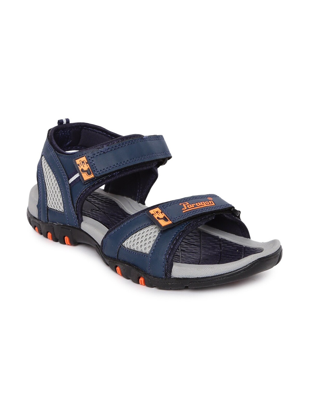 

Paragon Men Navy Blue & Orange Comfort Sandals