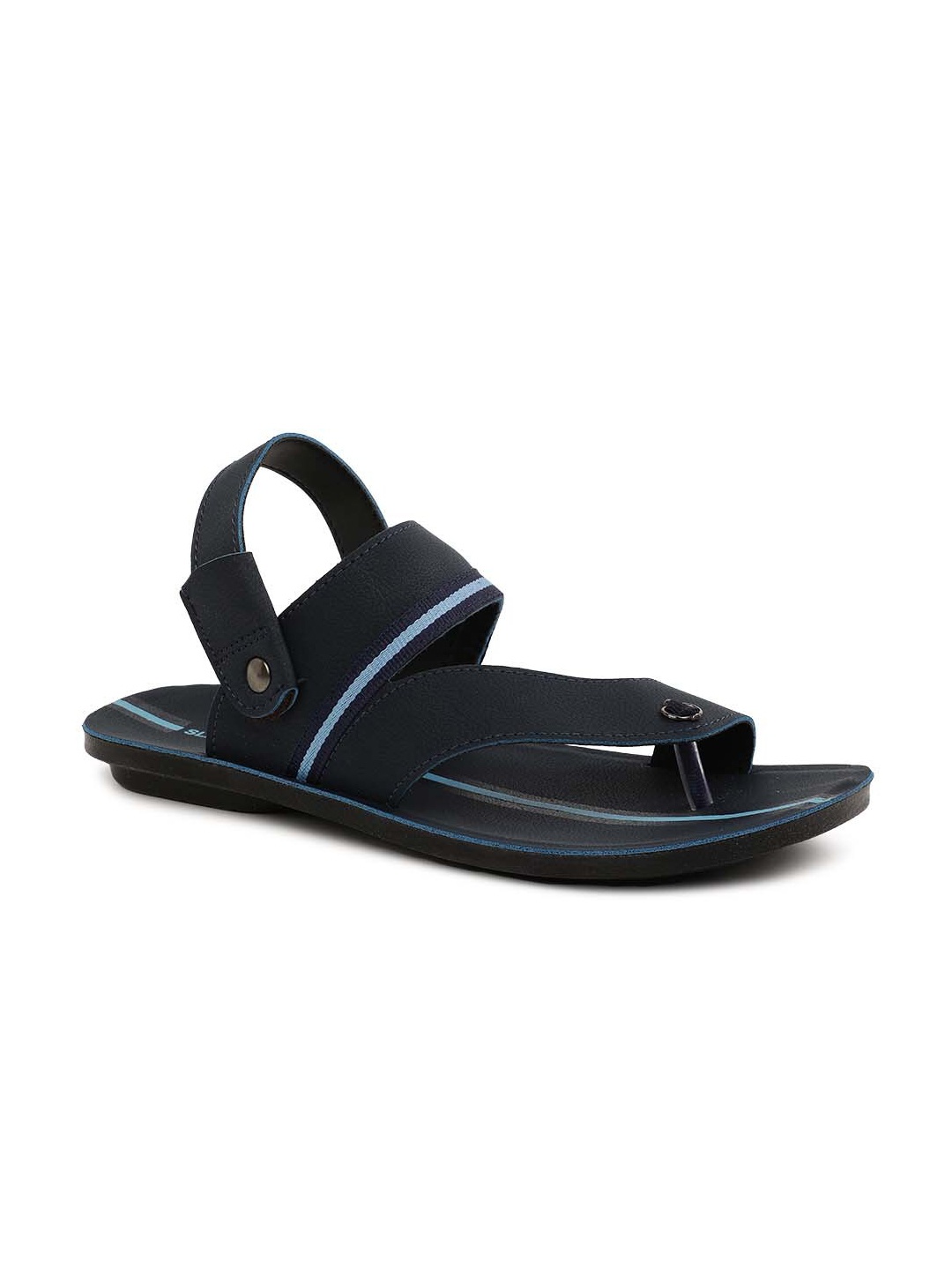 

Paragon Men Black & Turquoise Blue Comfort Sandals