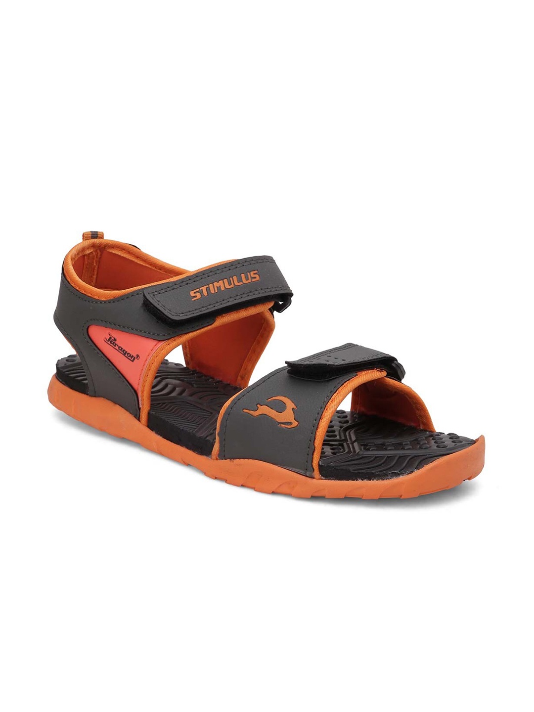 

Paragon Men Grey & Orange Comfort Sandals