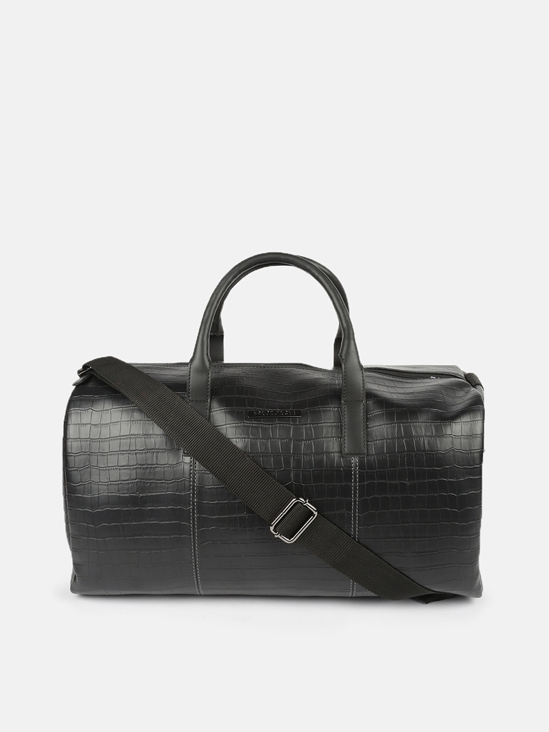 

Police Black Solid Medium Croco Classy Duffel Bag