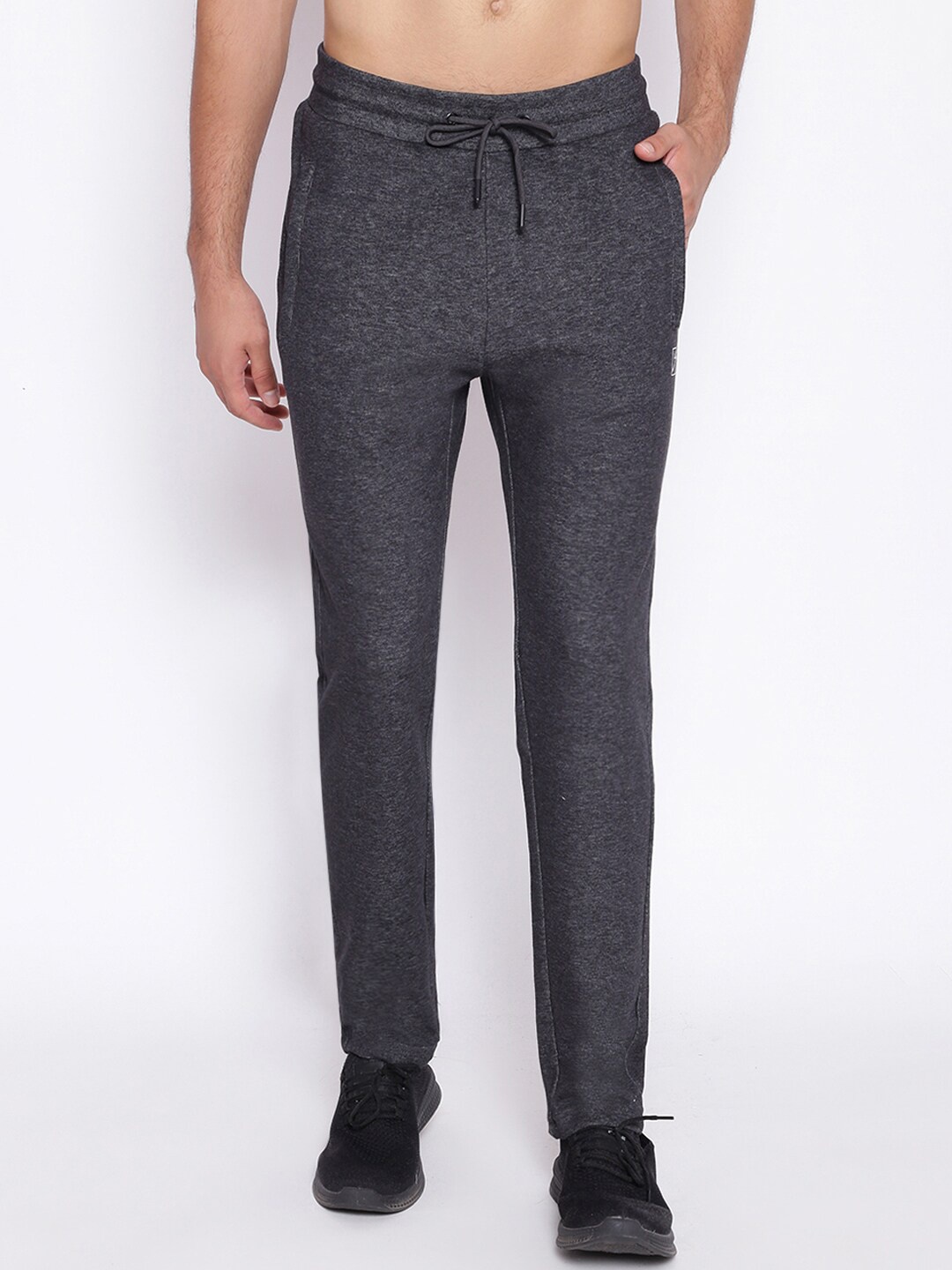 

UNPAR Men Charcoal Solid Cotton Regular Fit Sports Track Pants