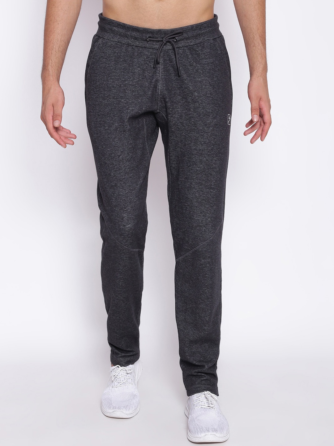 

UNPAR Men Charcoal Melange Solid Cotton Regular Fit Sports Track Pants