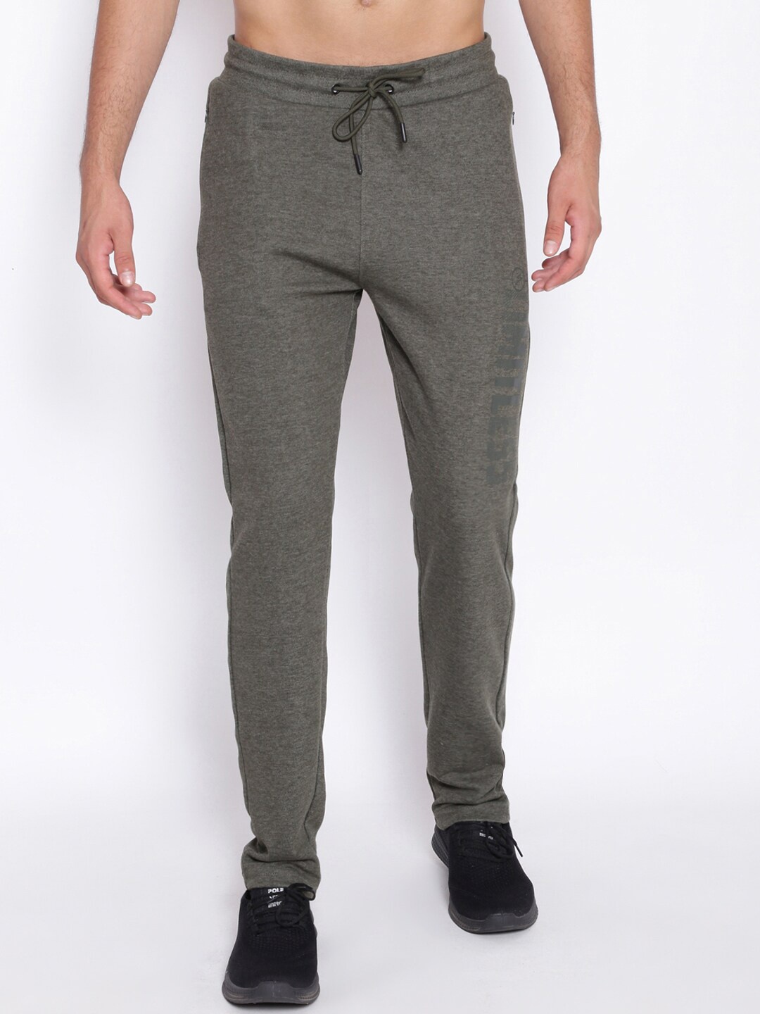 

UNPAR Men Olive Green Solid Cotton Regular Fit Sports Track Pants