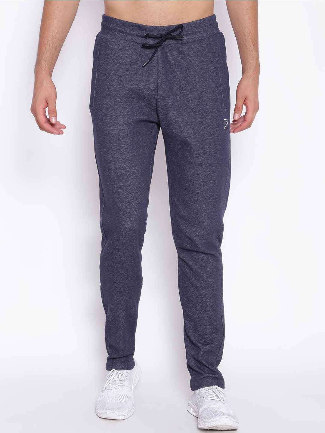 

UNPAR Men Navy Blue Solid Cotton Track Pants