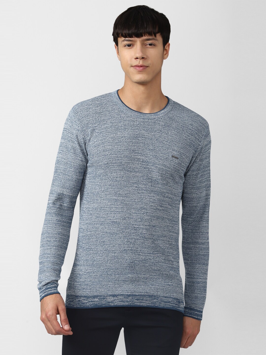 

V Dot Men Blue Cotton Pullover