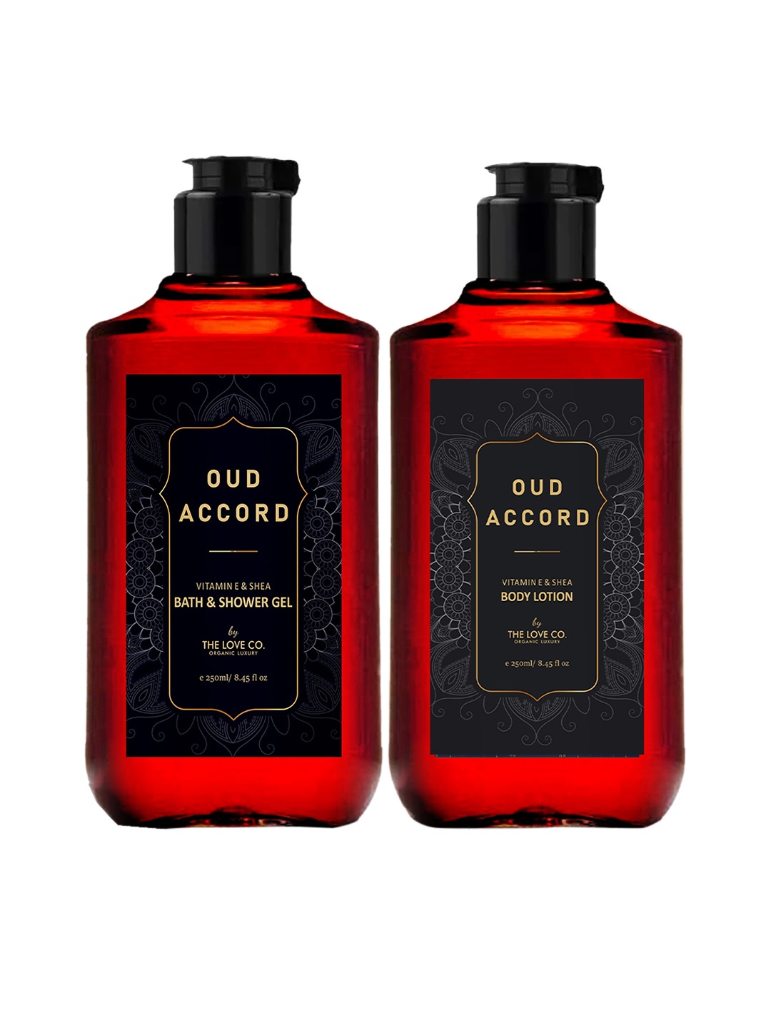 

THE LOVE CO. Set of Oud Accord Vitamin E & Shea Body Wash + Body Lotion 250ml each, White