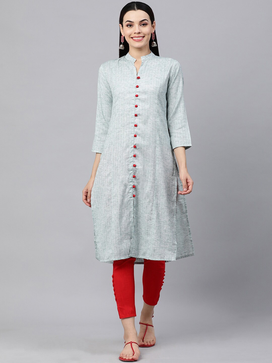 

HERE&NOW Women Blue Printed Kurta