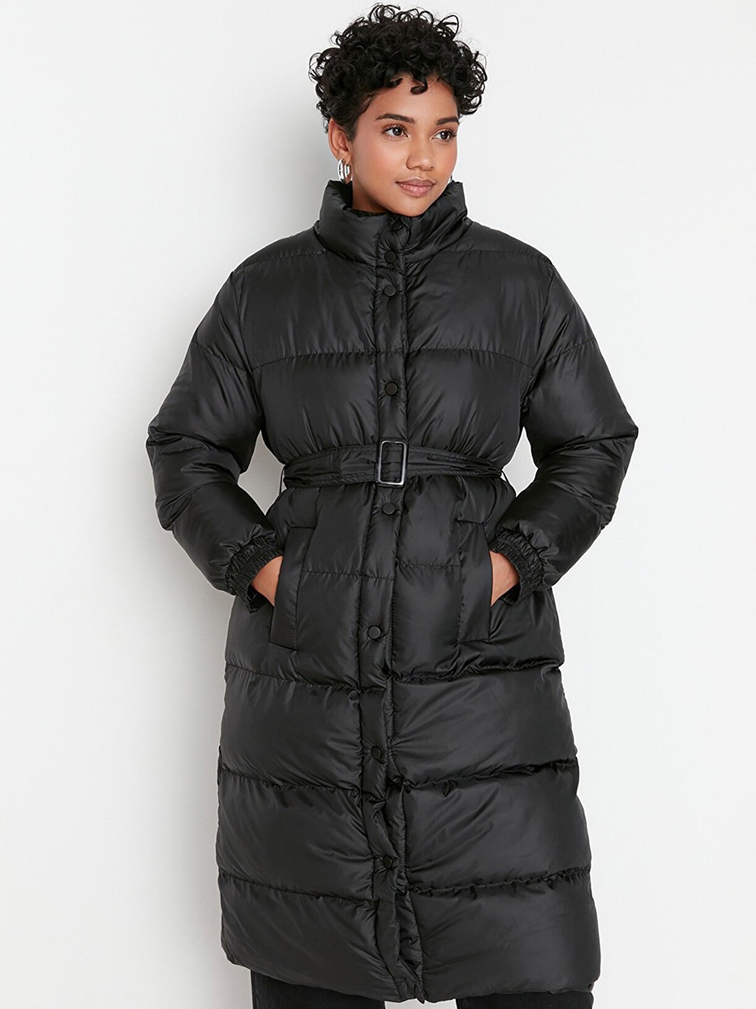 

Trendyol Women Black Longline Puffer Jacket