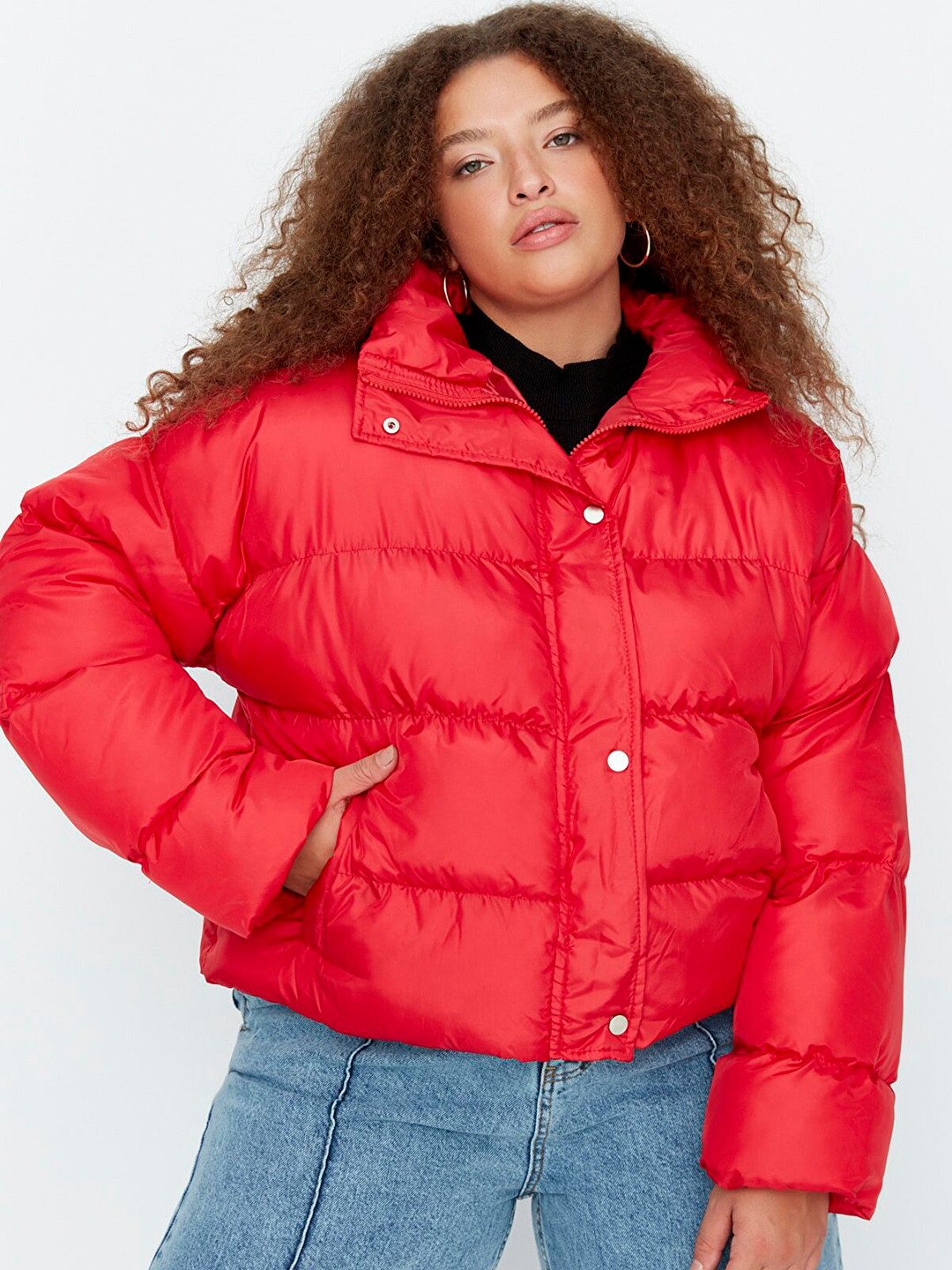 

Trendyol Women Red Solid Puffer Jacket