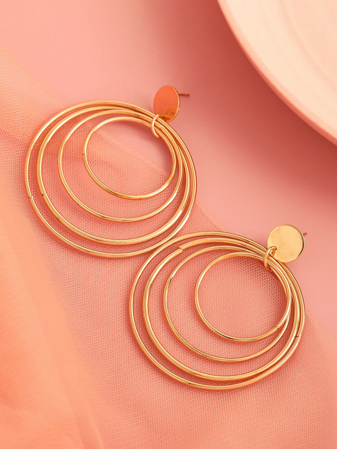 

SOHI Gold-Plated Contemporary Hoop Earrings