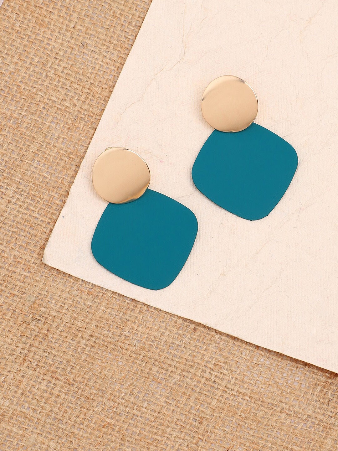 

SOHI Green Contemporary Studs Earrings
