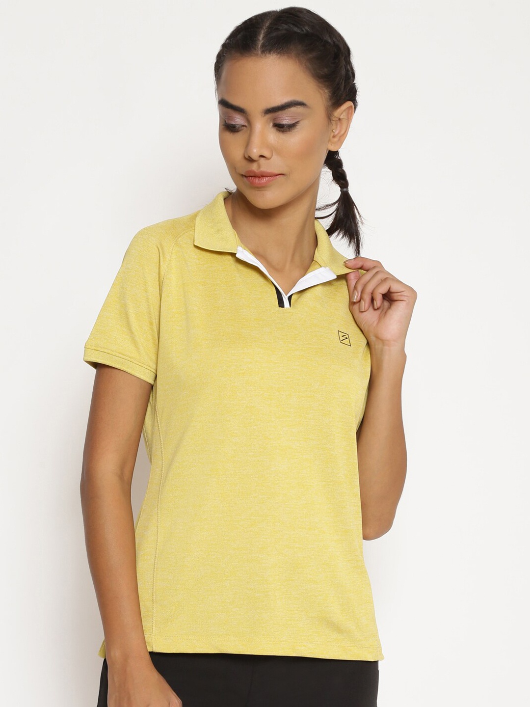 

UNPAR Women Yellow Polo Collar T-shirt