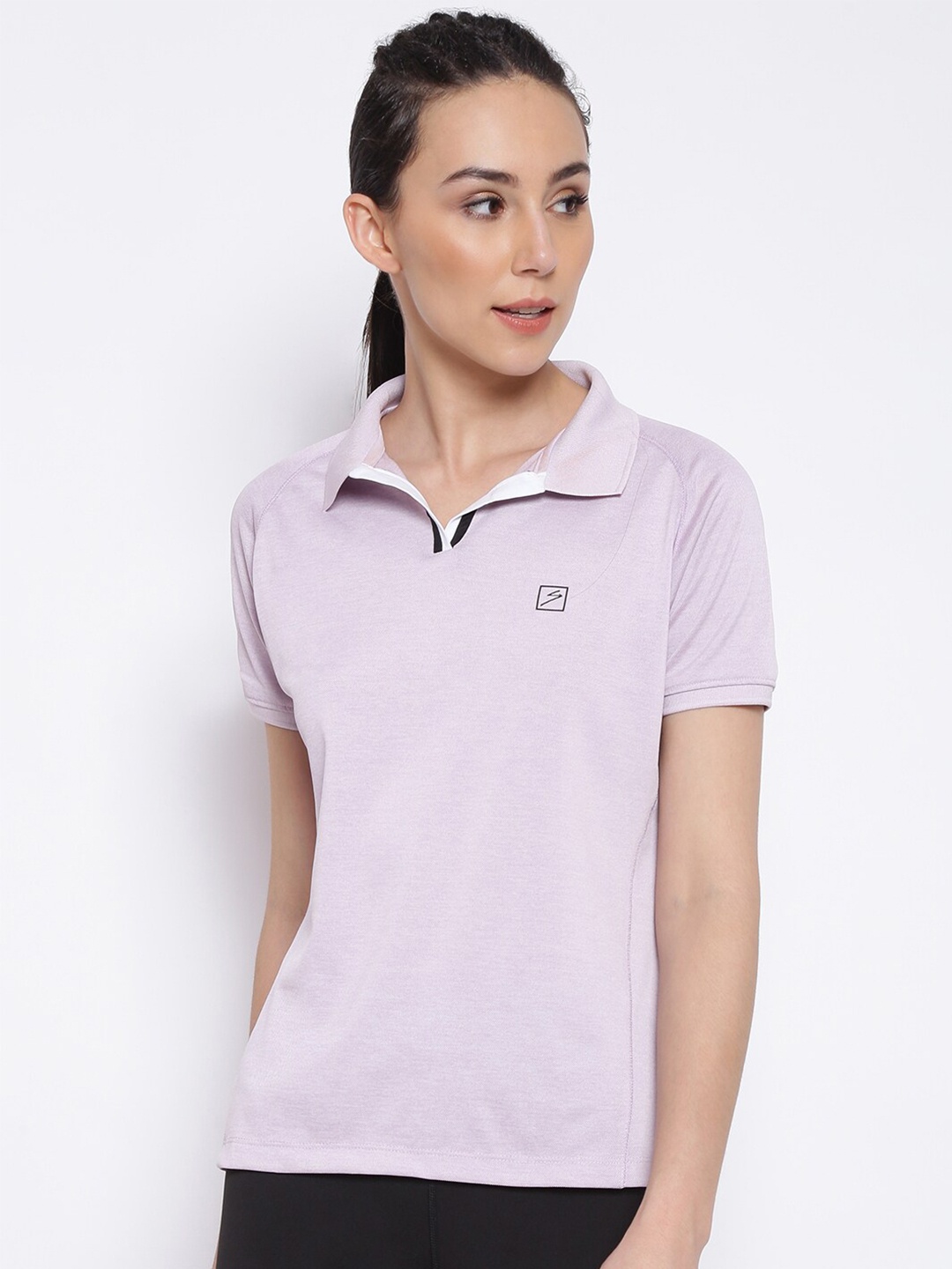 

UNPAR Women Purple Polo Collar T-shirt