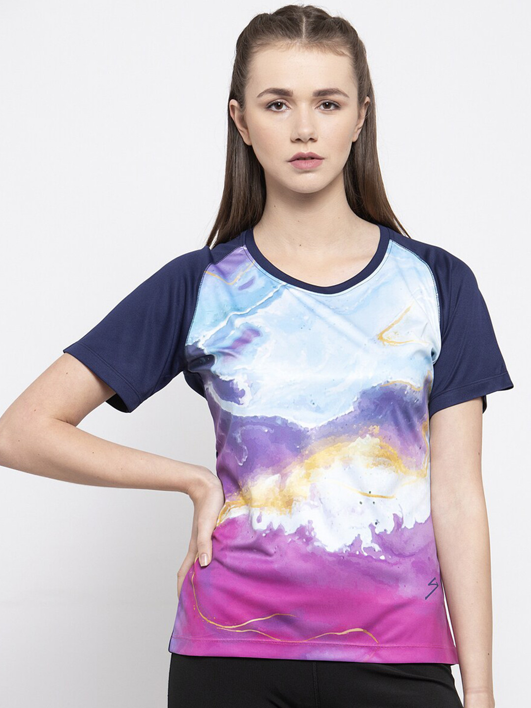 

UNPAR Women Navy Blue Printed T-shirt