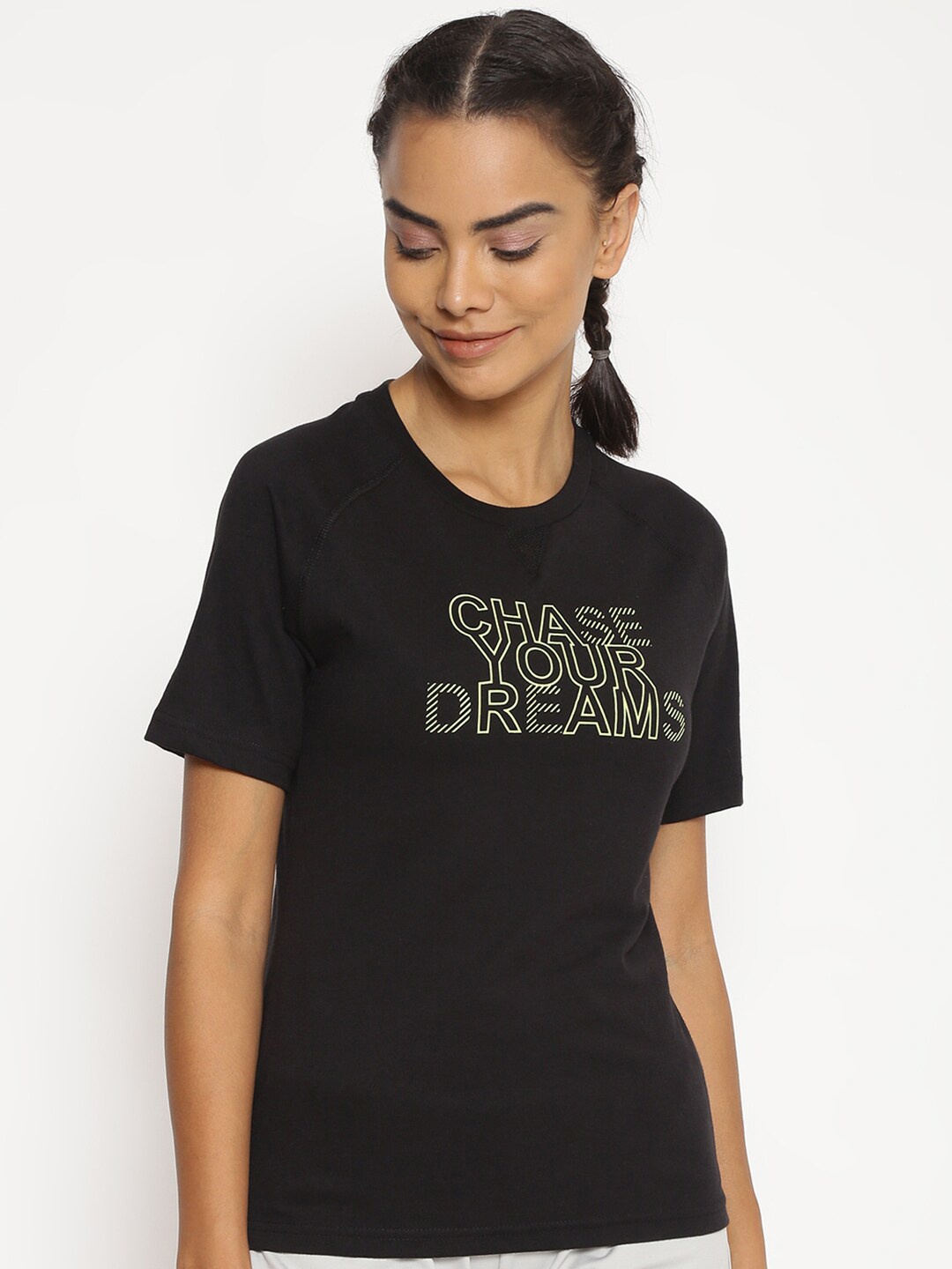 

UNPAR Women Black Typography Printed T-shirt